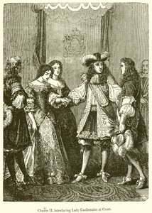 Carlos II presentando a Lady Castlemaine en la corte de English School
