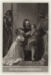 Carlos I despidiéndose de sus hijos de English School