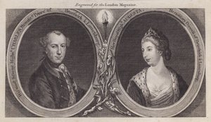 Charles William Ferdinand, Duque de Brunswick, y su esposa, la Princesa Augusta, hermana del Rey Jorge III de English School