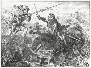 Carlos el Temerario, duque de Borgoña, en la batalla de Nancy, 5 de enero de 1477 de English School
