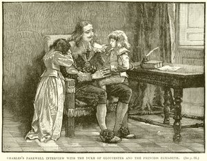 Entrevista de despedida de Carlos con el Duque de Gloucester y la Princesa Isabel de English School