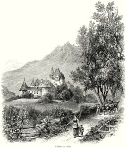 Castillo de Aigle (grabado) de English School