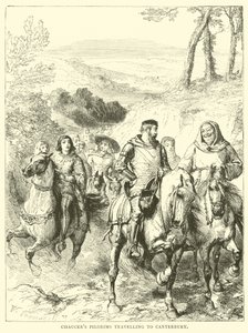 Los peregrinos de Chaucer viajando a Canterbury de English School