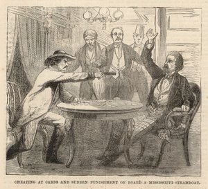 Trampa en las cartas y castigo repentino a bordo de un barco de vapor del Mississippi de English School