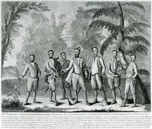 Jefes Cherokee de Carolina, c.1730 (grabado) de English School