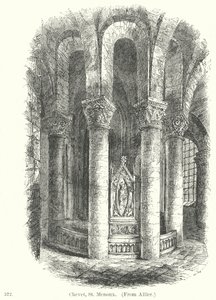 Chevet, St Menoux (grabado) de English School
