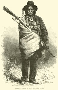 Jefe Cheyenne en vestimenta semi-civilizada de English School