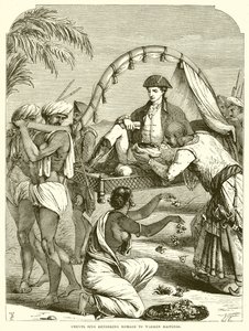 Cheyte Sing rindiendo homenaje a Warren Hastings de English School