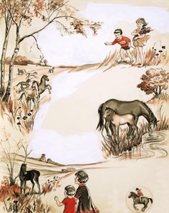 Niños y ponis de English School