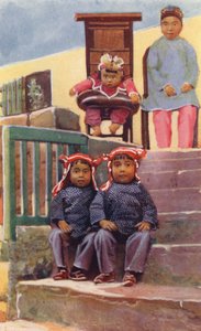 Niños de China: Bebés chinos (litografía en color)