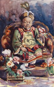 Niños de China: El emperador de China (litografía en color)