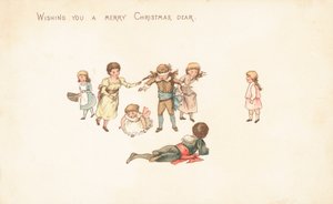 Niños jugando a la gallina ciega, Tarjeta de Navidad de English School