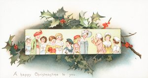 Niños haciendo fila, Tarjeta de Navidad de English School