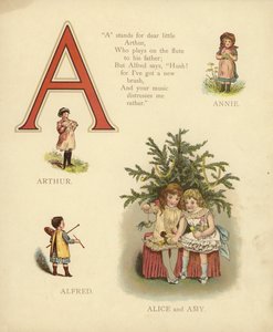 Nombres de niños: Annie, Arthur, Alfred, Alice, Amy