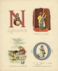Nombres de Niños: Norman, Nora, Octavia, Oliver de English School
