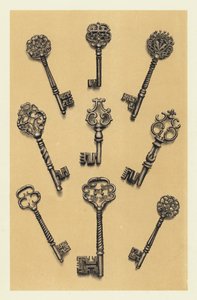 Llaves de acero cinceladas de los siglos XVI y XVII (cromolitografía) de English School