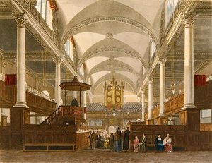 Iglesia de Cristo, Newgate Street, c.1810 de English School