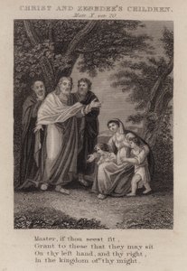 Cristo y los hijos de Zebedeo, Mateo X, versículo 20 de English School