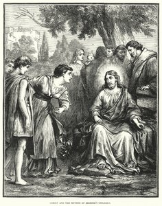 Cristo y la madre de los hijos de Zebedeo (grabado) de English School