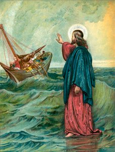 Cristo caminando sobre el mar de English School