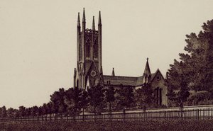 Christchurch, Cheltenham (litografía) de English School