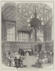 Bautizo del Príncipe Alfredo, en la Capilla Privada, Castillo de Windsor de English School