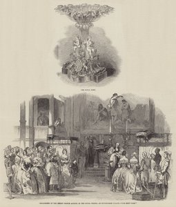 Bautizo del Príncipe Infante Arturo, en la Capilla Real, en el Palacio de Buckingham de English School
