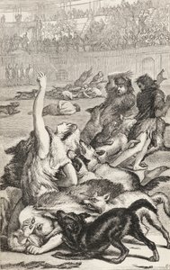 Mártires cristianos en la arena romana, c.1865 de English School