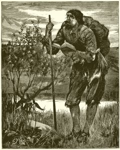 Cristiano visto por Bunyan en su Sueño. Vi a un hombre vestido con harapos de English School