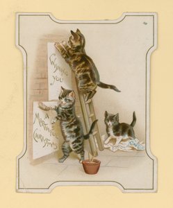 Tarjetas de Navidad, con gatos de English School