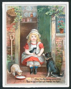 Tarjeta de Navidad con niño y mascotas de English School