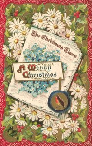 Periódico de Navidad, tarjeta de felicitación navideña, finales del siglo XIX o principios del XX de English School