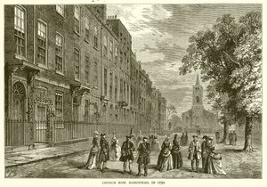 Church Row, Hampstead, en 1750 de English School