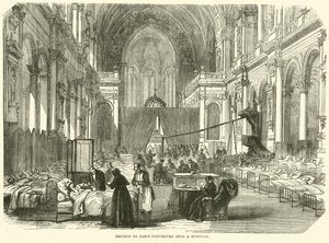 Iglesia en París convertida en hospital, noviembre 1870 de English School