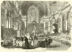 Iglesia en París convertida en hospital, noviembre 1870 de English School