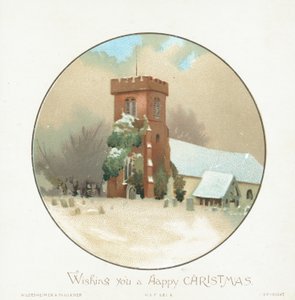 Iglesia en la nieve, Tarjeta de Navidad de English School