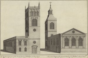 Iglesia de Allhallows en Bread Street e iglesia de San Miguel en Wood Street, Londres