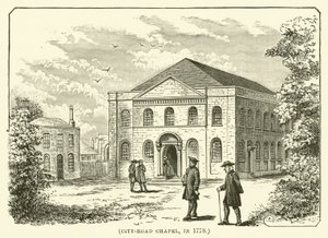 Capilla de City-Road, en 1778 (grabado)