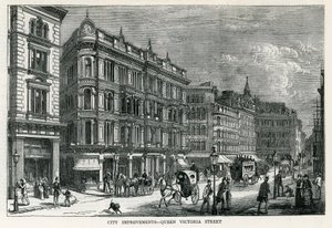Mejoras de la ciudad - Queen Victoria Street, Londres