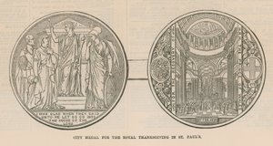 Medalla de la ciudad para el Agradecimiento Real en la Catedral de San Pablo, Londres de English School