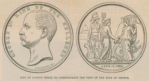 Medalla de la Ciudad de Londres para conmemorar la visita del Rey de Grecia en junio de 1880 de English School