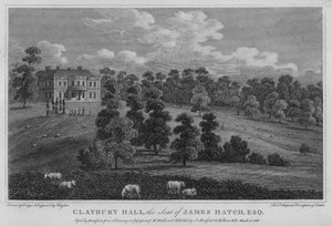 Claybury Hall, la residencia de James Hatch (grabado)