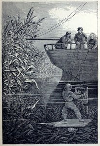 Despejando el tornillo, de Bajo las olas, o Buceando en aguas profundas, pub. 1887 de English School