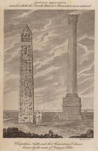 Aguja de Cleopatra y la Columna Alejandrina conocida como la Columna de Pompeyo de English School