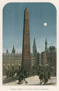 La Aguja de Cleopatra en su posición propuesta en Westminster de English School