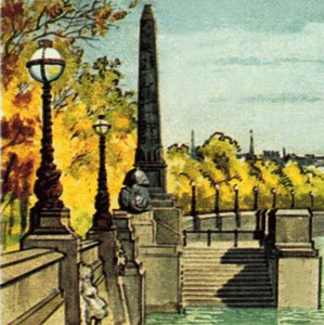 La Aguja de Cleopatra en el Embankment del Támesis de English School