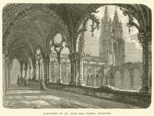 Claustros de St Jean des Vignes, Soissons (grabado) de English School