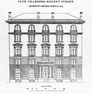 Club Chambers, Regent Street, 1839 de English School