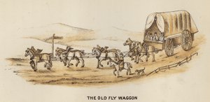 Entrenadores y coaching: The Old Fly Waggon (litografía) de English School