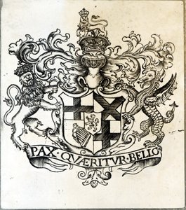 Escudo de armas de Oliver Cromwell (1599-1658) de English School